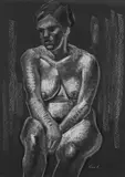 Bill Reed, Seated Nude, pastel on paper