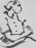 Phillip Trusttum, Portrait of a Seated Lady, ink on paper
