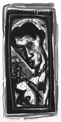 Christmas Child by Nigel Brown, handcoloued woodcut, 7/10, sold Aug 2008