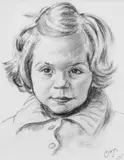 Christopher Perkins, Portrait of Rachel Wren - nee Perkins, graphite on paper