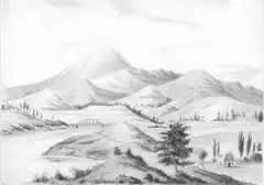 P. Fitzroy, Mount Egmont, watercolour