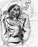 Jeffrey Harris, Figure Study, ink on paper