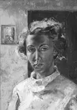 Kate Coolahan, Self Portrait, oil on card