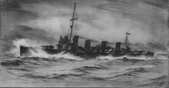 Bernard Aris, On the Dover Patriot, etching