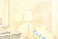 Terry Stringer, Interior Scene, pastel on paper, circa 1985