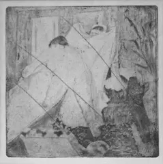 La Sortie du Bain by Edgar Degas, etching, sold Aug 2008
