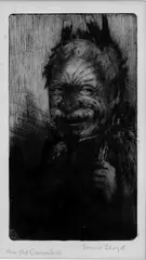An Old Cannibal by Trevor Lloyd, etching, circa 1920, sold Aug 2008