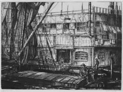 Alexander Hare McLintock, Sparks Warehouse, etching
