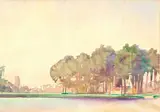 Alfred Cook, Hagley Park, Christchurch, watercolour