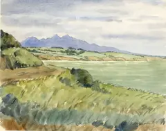 Peter Moriarty, The Coastal Road, watercolour
