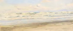 The Incoming Tide, Karekare by Charles Worsley, watercolour, offered Aug 2008
