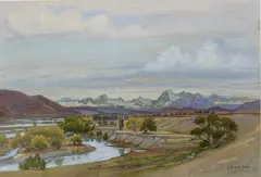 K. Airini Vane, Southern Alps, watercolour on paper