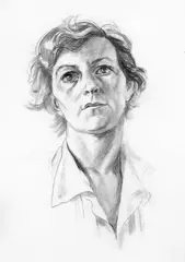 Christopher Perkins, Portrait of a Woman, cont? on paper
