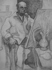 Francis McCracken, Self Portrait, pastel on paper