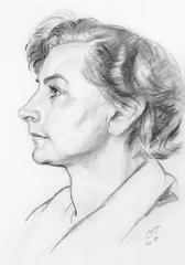 Christopher Perkins, Woman in Profile, contÃ© on paper
