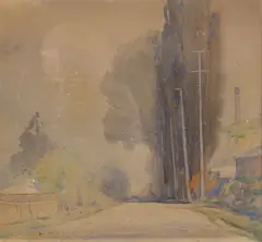 Street Scene by John Weeks, watercolour, sold Aug 2008