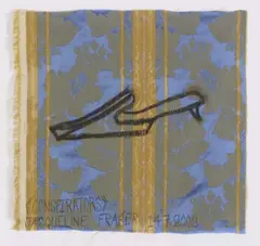 Conspirators by Jacqueline Fraser, oilstick on brocade fabric, offered Jun 2008