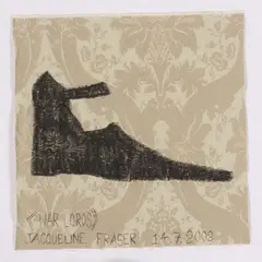 War Lords by Jacqueline Fraser, oilstick on brocade fabric, offered Jun 2008