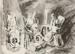 Olivia Spencer Bower, The Spinners, ink on paper