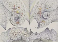 John Bevan Ford, He Pihi, coloured ink on paper