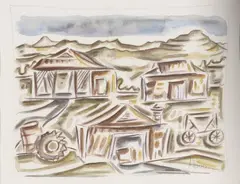 Agnes Wood, The Old Lumberyard, Auckland, watercolour