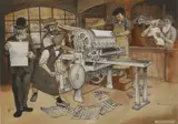 Dennis Knight Turner, A Reliance Flat Bed Cyclinder Press of the 1860s - Announcement of Otago Gold Strikes