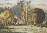 Ena B. Jeans, The Old Church, watercolour