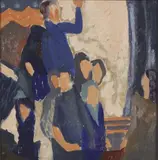 H. V Millar, Etude in Blue, oil on board