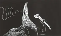 Bill Hammond, Bone Eagle C, etching, 8/25