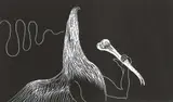 Bill Hammond, Bone Eagle C, etching, 8/25