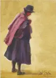 Clark Esplin, The Elderly Lady, watercolour and acrylic on paper