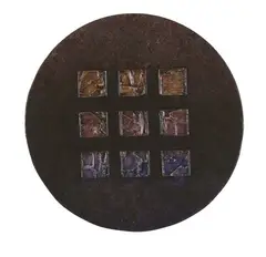 Patterson Parkin, Abstract Tondo, oil on shaped board