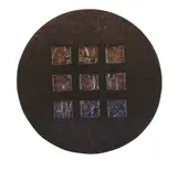Patterson Parkin, Abstract Tondo, oil on shaped board