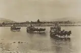 Wool Wagons Crossing the Waiapu River by Nz Tourist and Publicity, silver gelatin print, 1927, sold Jun 2008
