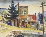 Norman Wooding, The Country Store, watercolour