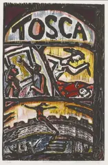 Tosca by Nigel Brown, woodcut, 1/50, sold Jun 2008