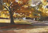 Norman Wooding, Autumn, Albert Park, Auckland, watercolour