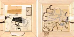 Untitled by John Reynolds, acrylic, graphite, oilstick, on card and wooden frames, sold Jun 2008
