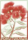 John L. Moore, Pohutukawa, colour woodblock print