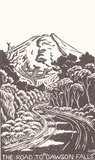 John L. Moore, The Road to Dawson Falls, woodblock print