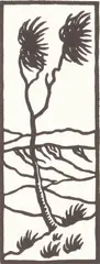 Cabbage Tree by John L. Moore, woodblock print, sold Jun 2008