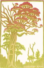 John L. Moore, Northern Rata, colour woodblock print