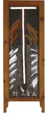 Te Ara by Ralph Hotere, oil on board, burnished steel and lead head nails in Colonial villa sash window frame, offered May 2008