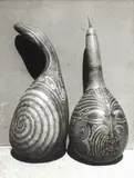 Theodorus Johannes Schoon, Two Gourds with Stylized Maori Designs