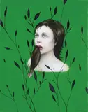 Séraphine Pick, Untitled (Woman and Bird), oil on linen