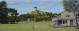 George Baloghy, Saturday Morning Cricket before One Tree Hill, oil on linen