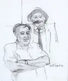 Garth Tapper, Father & Son, graphite on paper