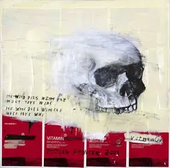 Pete Wheeler, Vitamin P, oil and charcoal on paper mounted on canvas