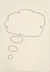 Thinking about Smoke by Ronnie van Hout, embroidery cotton on cotton duck, sold Apr 2008