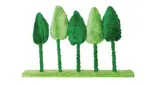 Kathy Temin, Landscape Trees, synthetic fur, synthetic filling, cotton thread, wood and steel